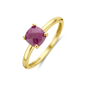 Anello con pietra rossa