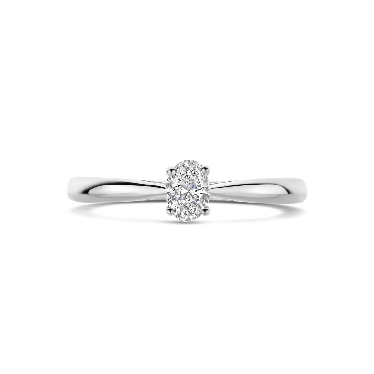 anello con diamante lab grown 0.25ct h si oro bianco 14K