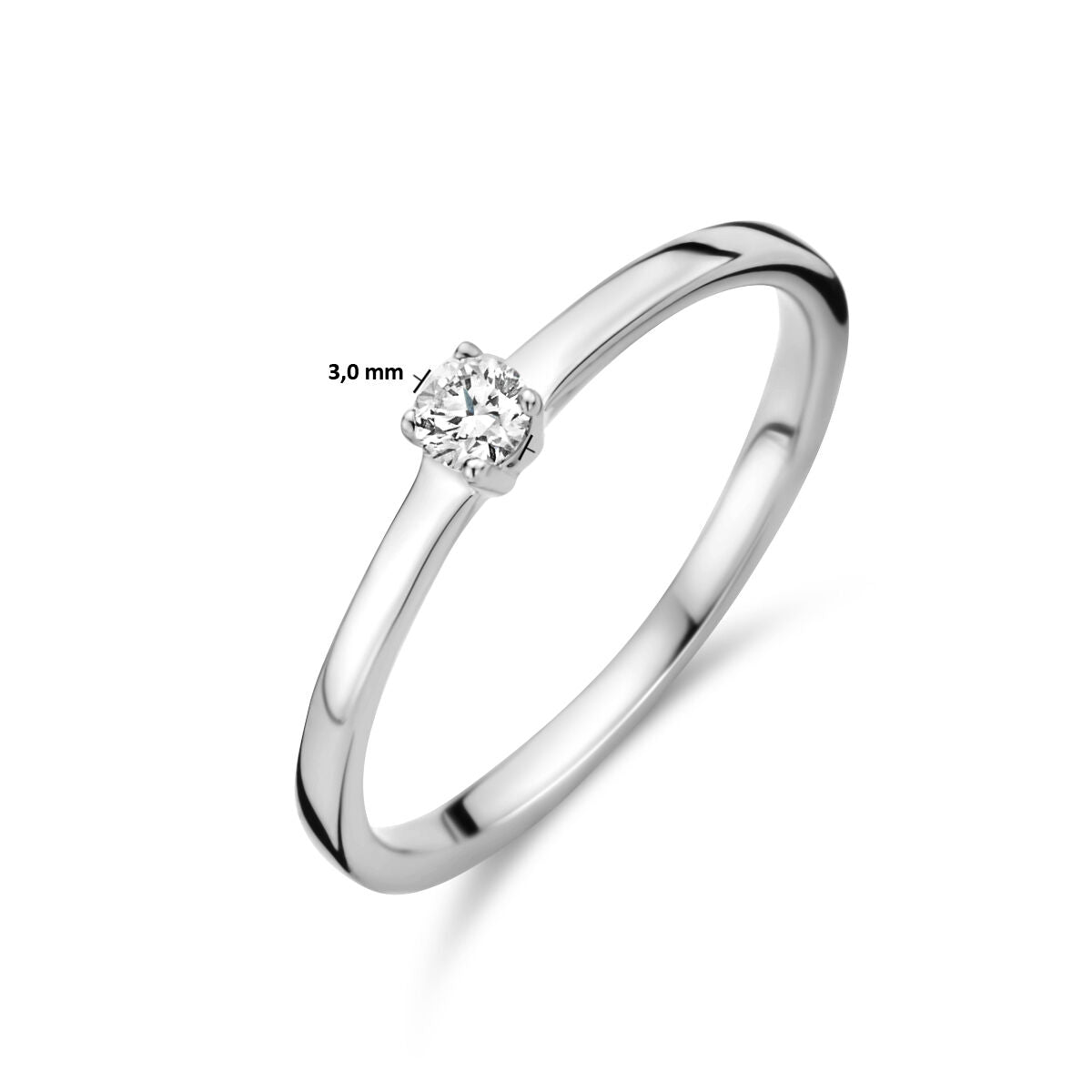 anello diamante 0.10ct h si oro bianco 14K