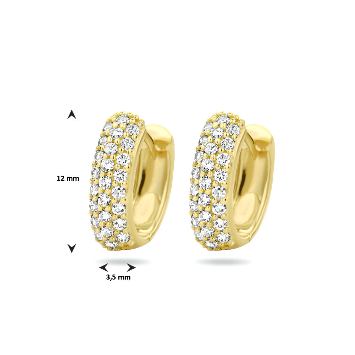 orecchini a cerchio zircone 14K oro giallo