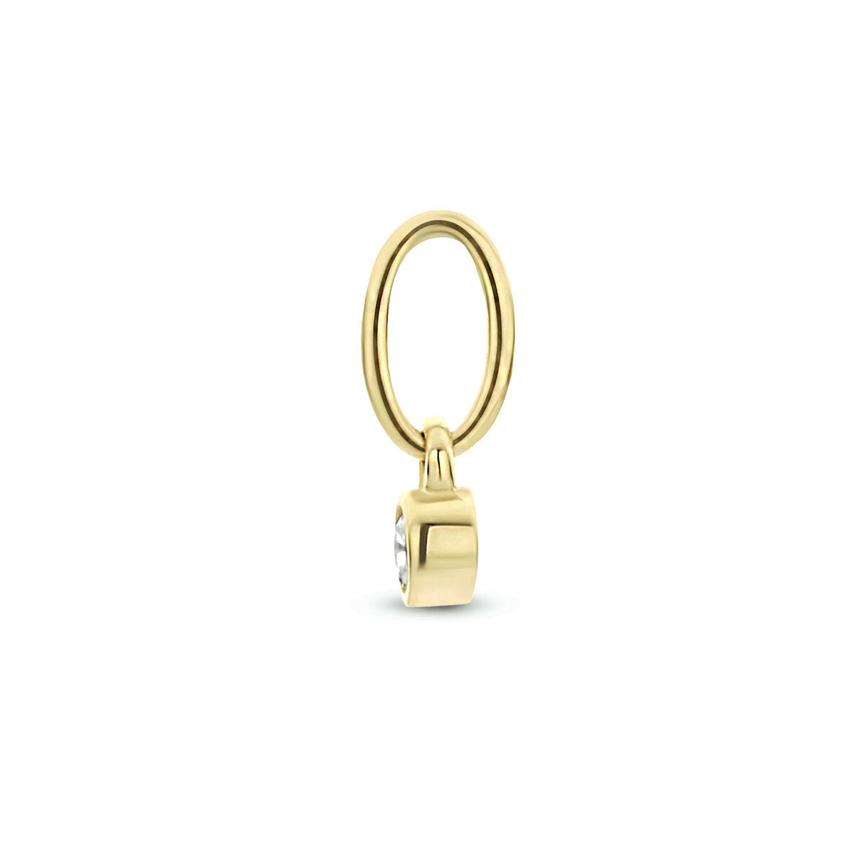 ciondolo rotondo zircone oro giallo 14K