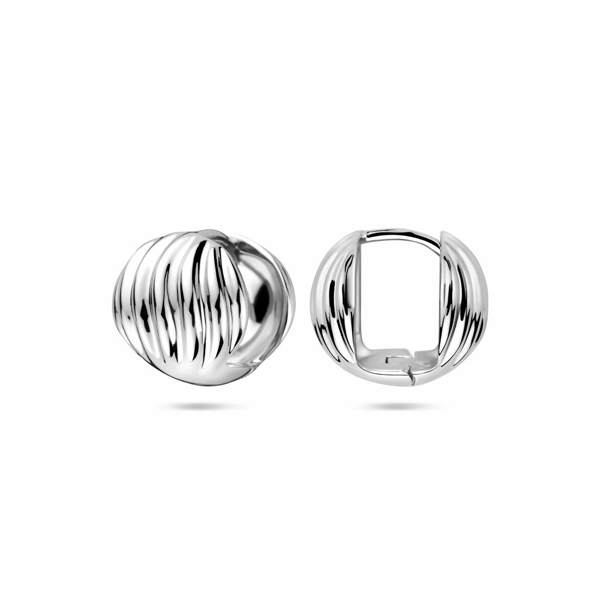 Orecchini a cerchio 14 mm argento rodiato