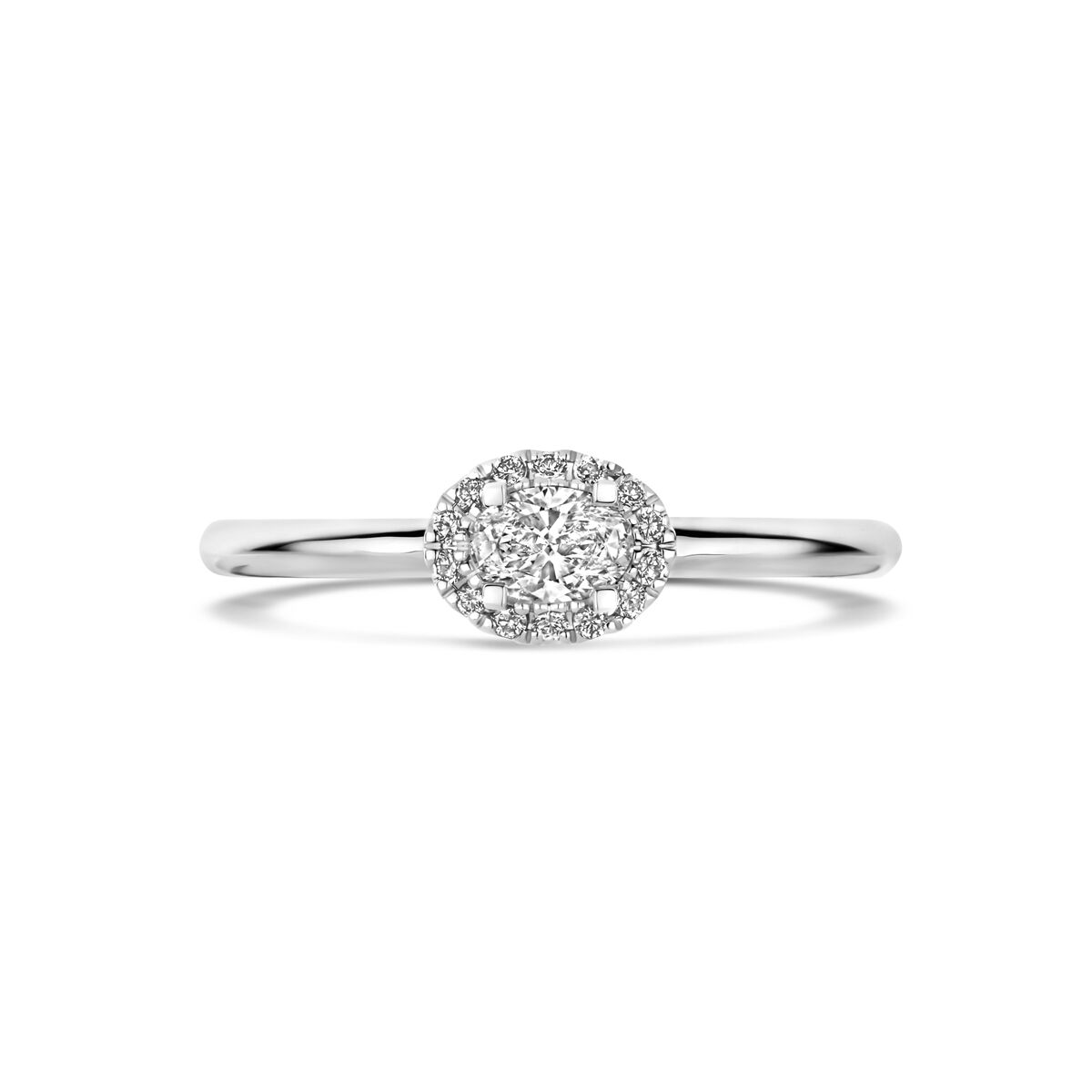 anello diamante 0.24ct h si 14K oro bianco