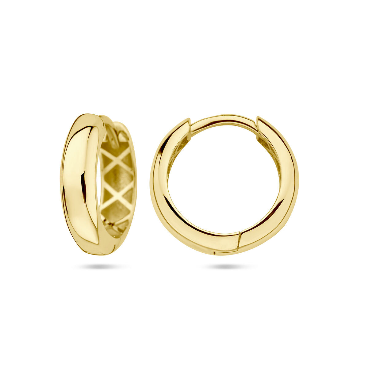 orecchini a clip 4,0 mm tubo semitondo in oro giallo 14K