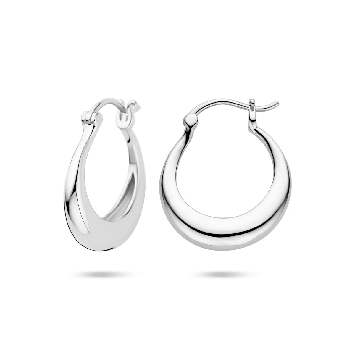 orecchini a cerchio tubo tondo 21,5 mm argento rodiato