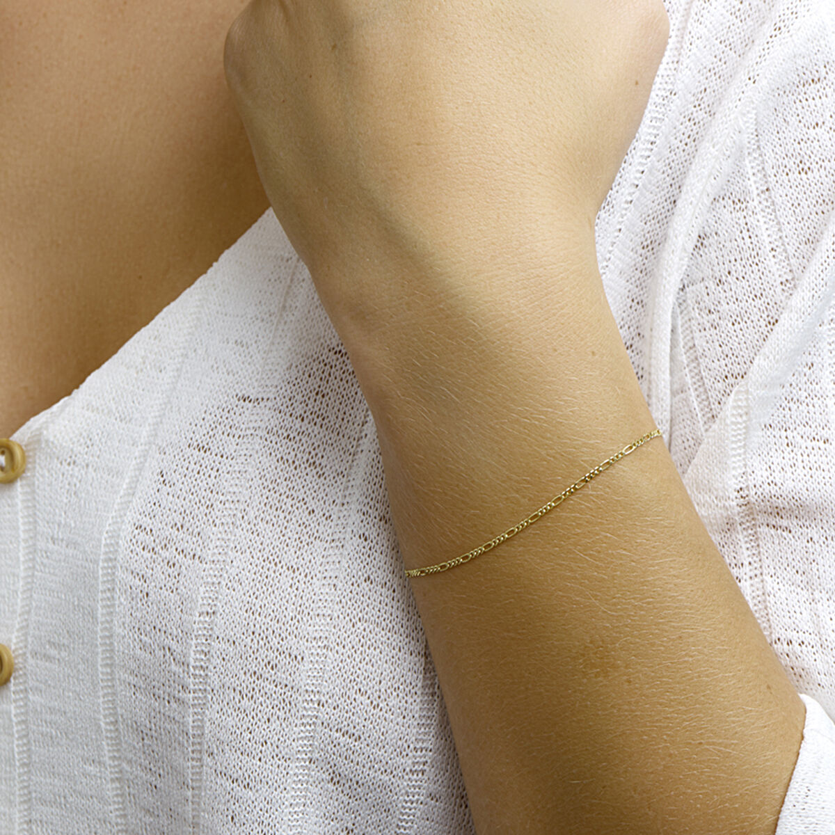 bracciale figaro 1,6 mm 18 cm oro giallo 14K