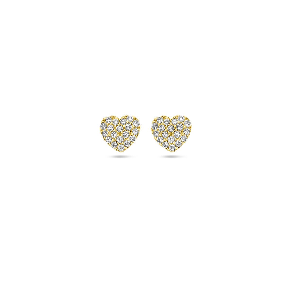 orecchini a bottone cuoricino diamante 0.18ct (2x 0.09ct) h si 5,5 mm oro giallo 14K