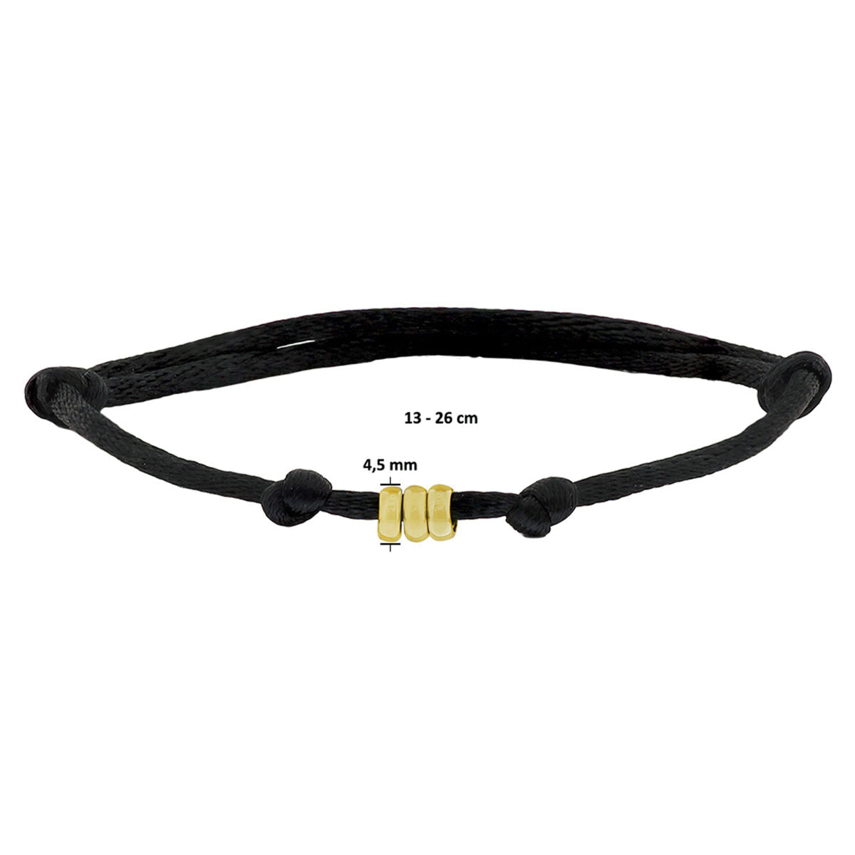 bracciale in raso 14K oro con rubber/nylon/pelle