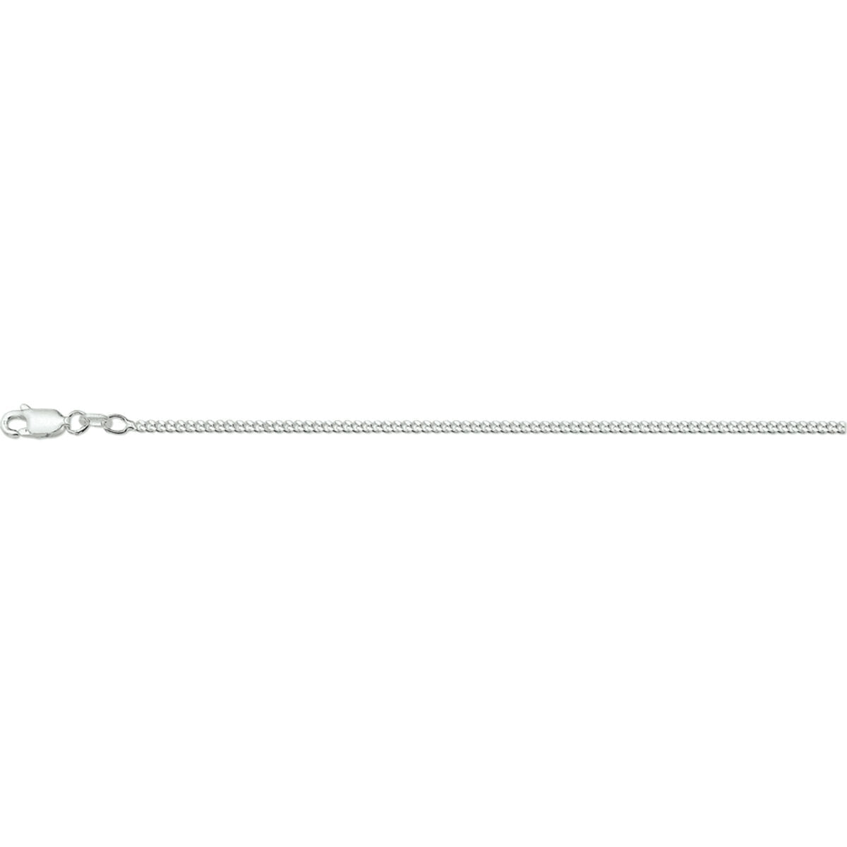 Collana bizantina in argento bianco, 4 facce sfaccettate, spessore 2,1 mm.