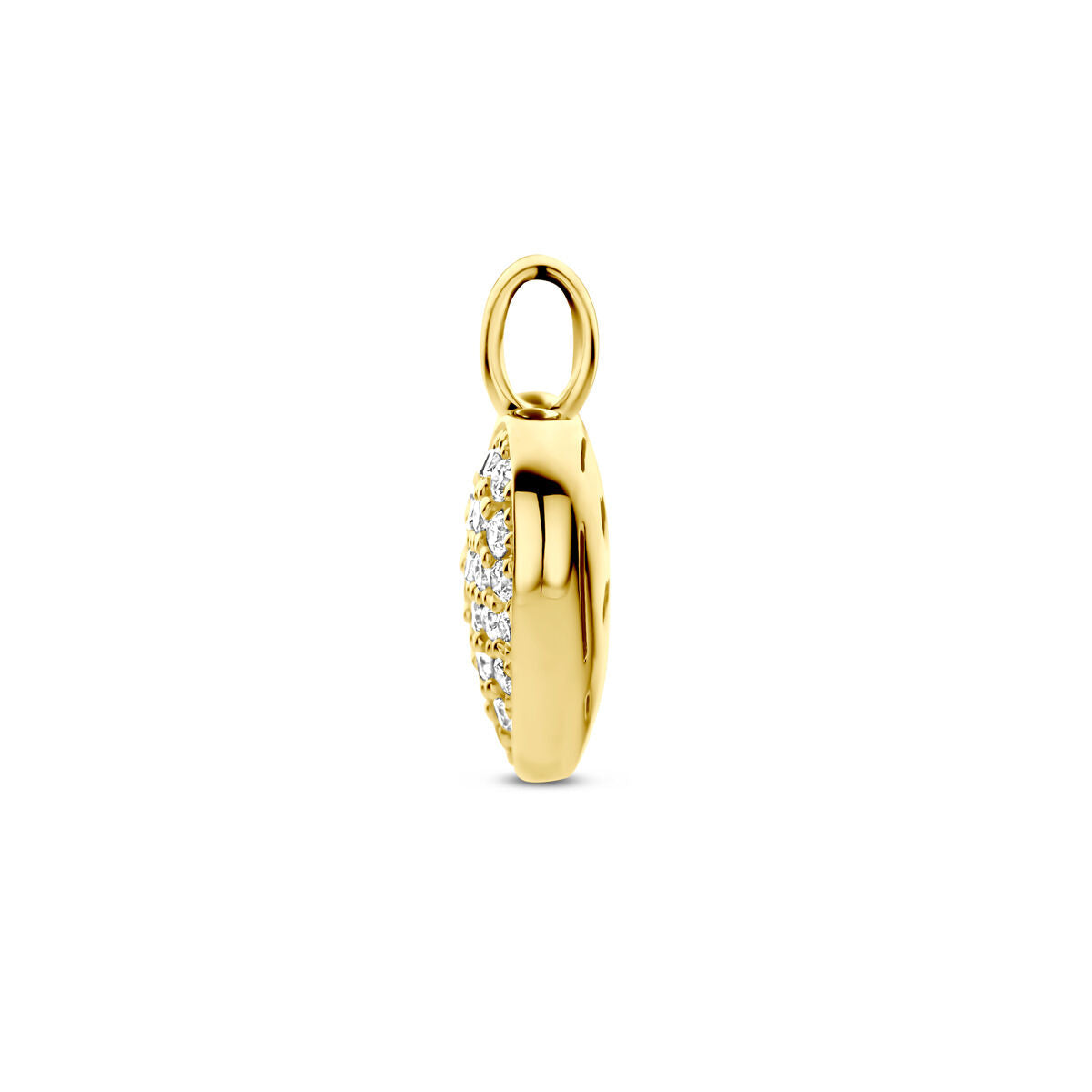 Ciondolo cuore e diamante h si oro giallo 14K