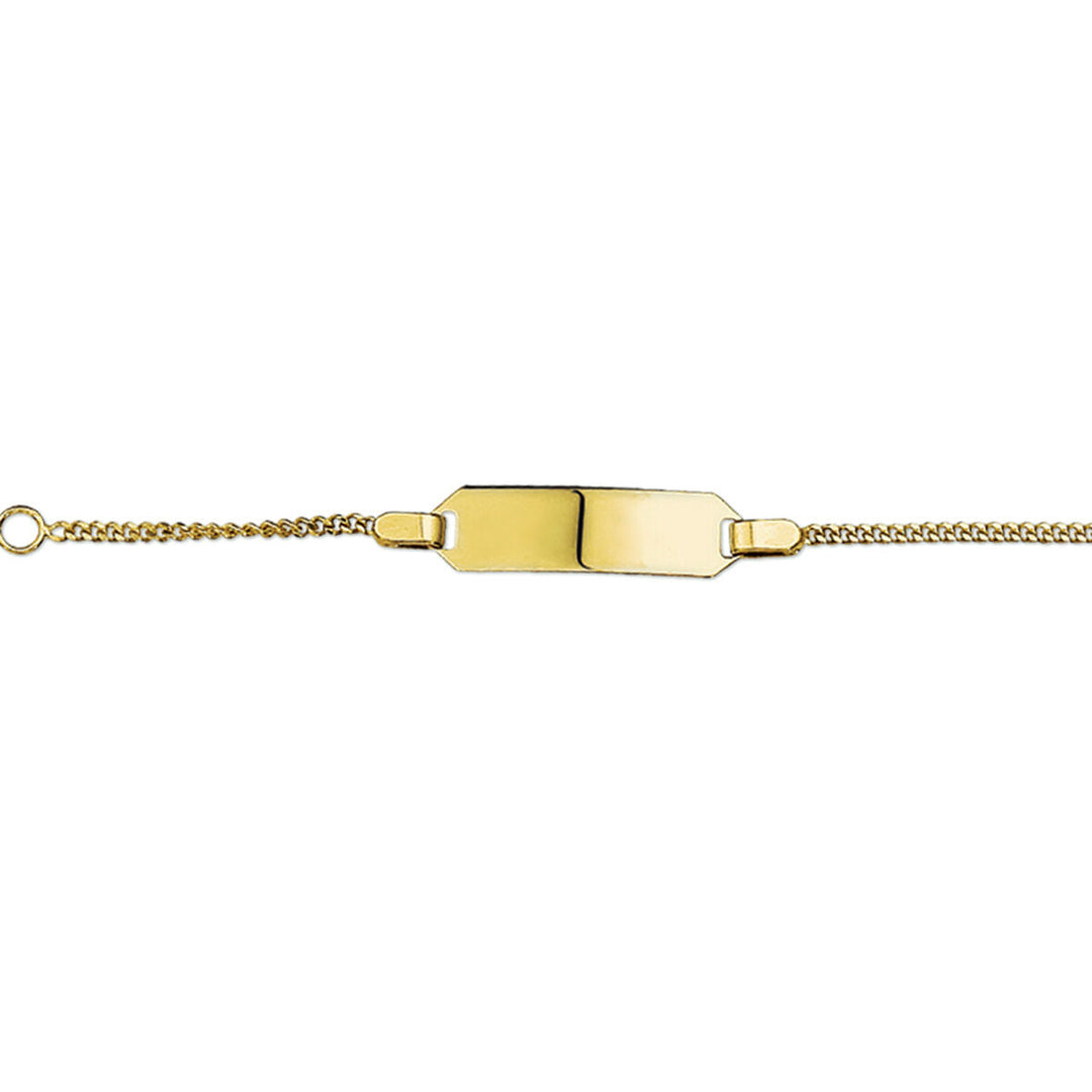Bracciale in oro con piastra per incisione, maglia rolò, larghezza 5 mm, lunghezza 11-13 cm.