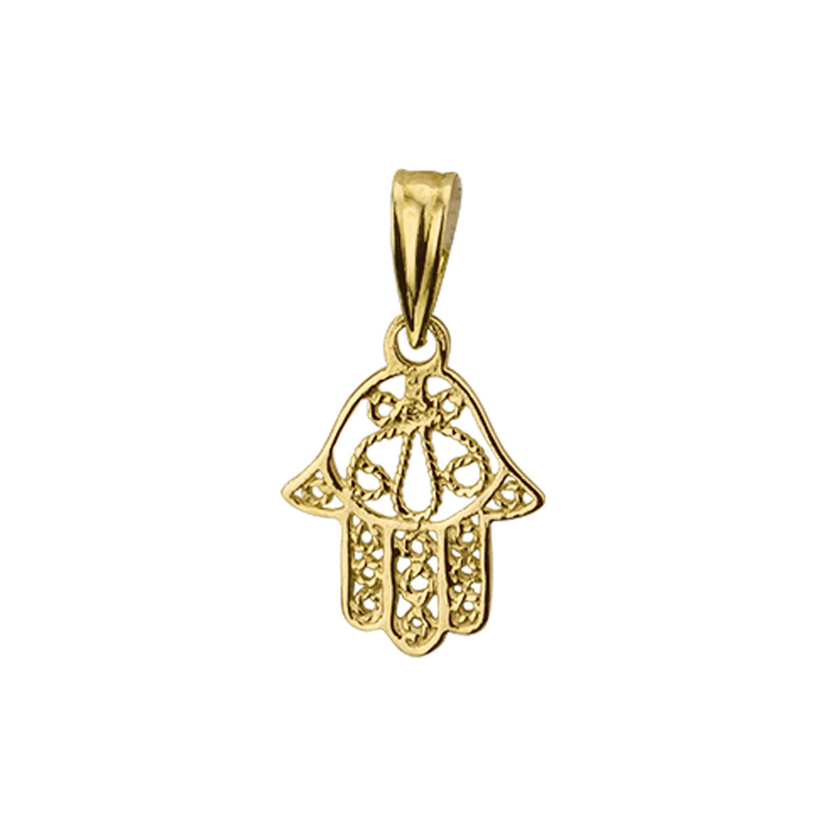 De Van der Kooij Collectie hanger fatima hand 14K geelgoud heeft een elegant uitgesneden ontwerp, is vervaardigd uit 14K geelgoud en komt prachtig tot zijn recht tegen een witte achtergrond.