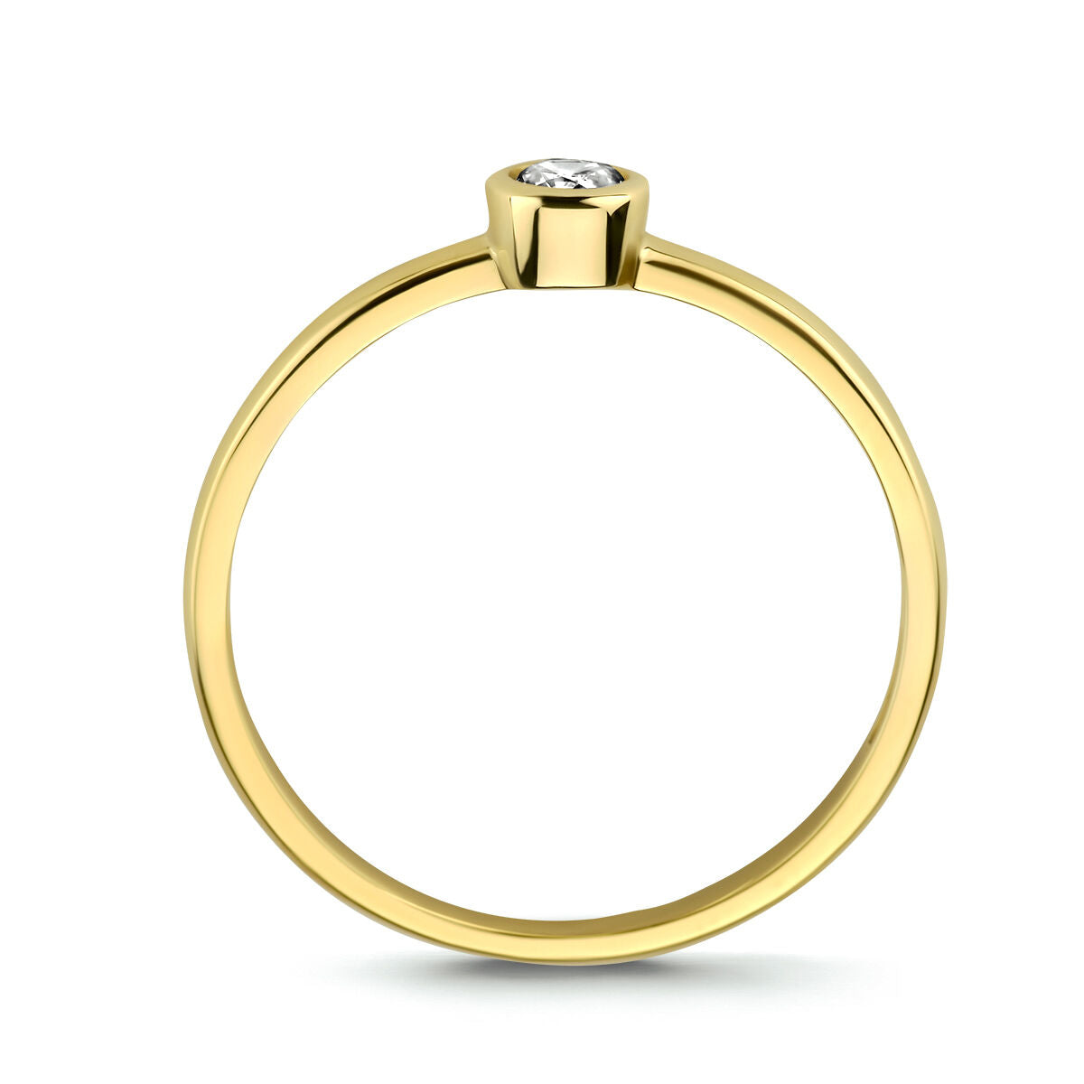 anello zircone oro giallo 14K