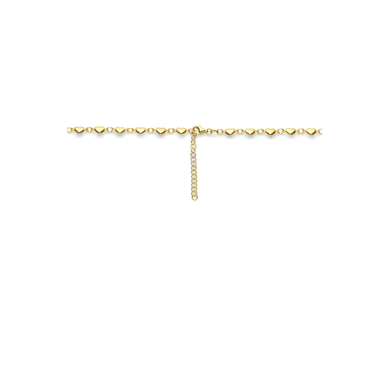 collana cuoricini 41 + 4 cm 3 micron argento placcato oro (giallo)