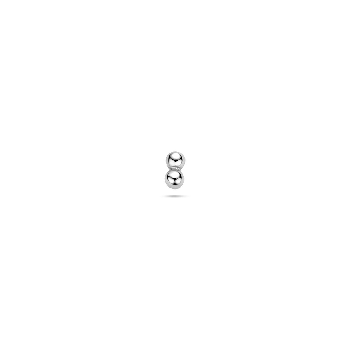 Piercing in argento con due pallini, finitura rodiata.