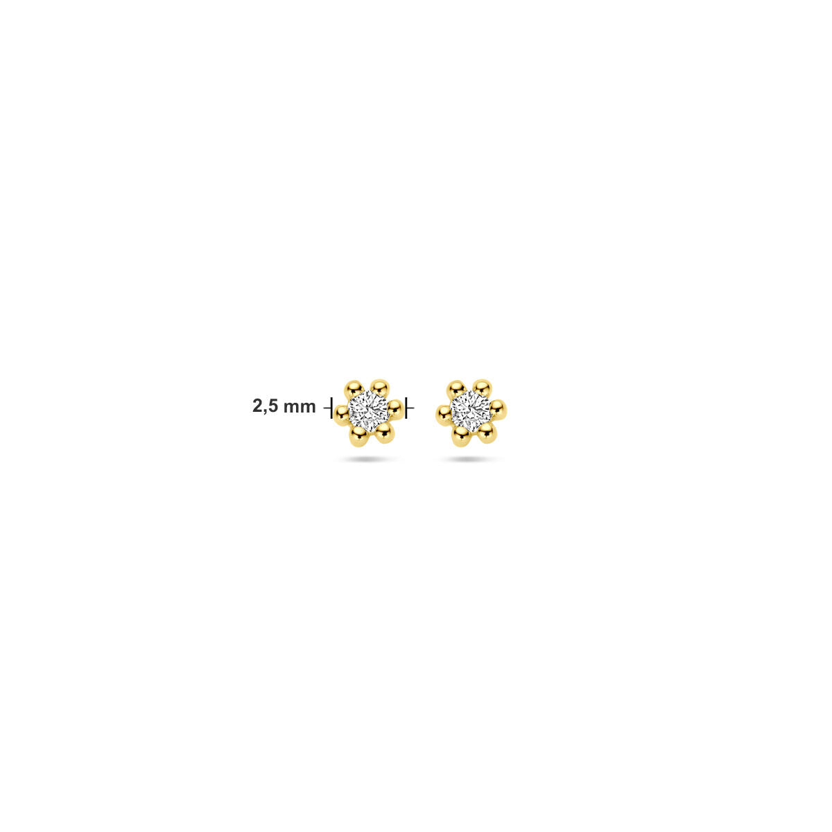 orecchini a bottone diamante 0.04ct (2x 0.02ct) h p1 oro giallo 14K