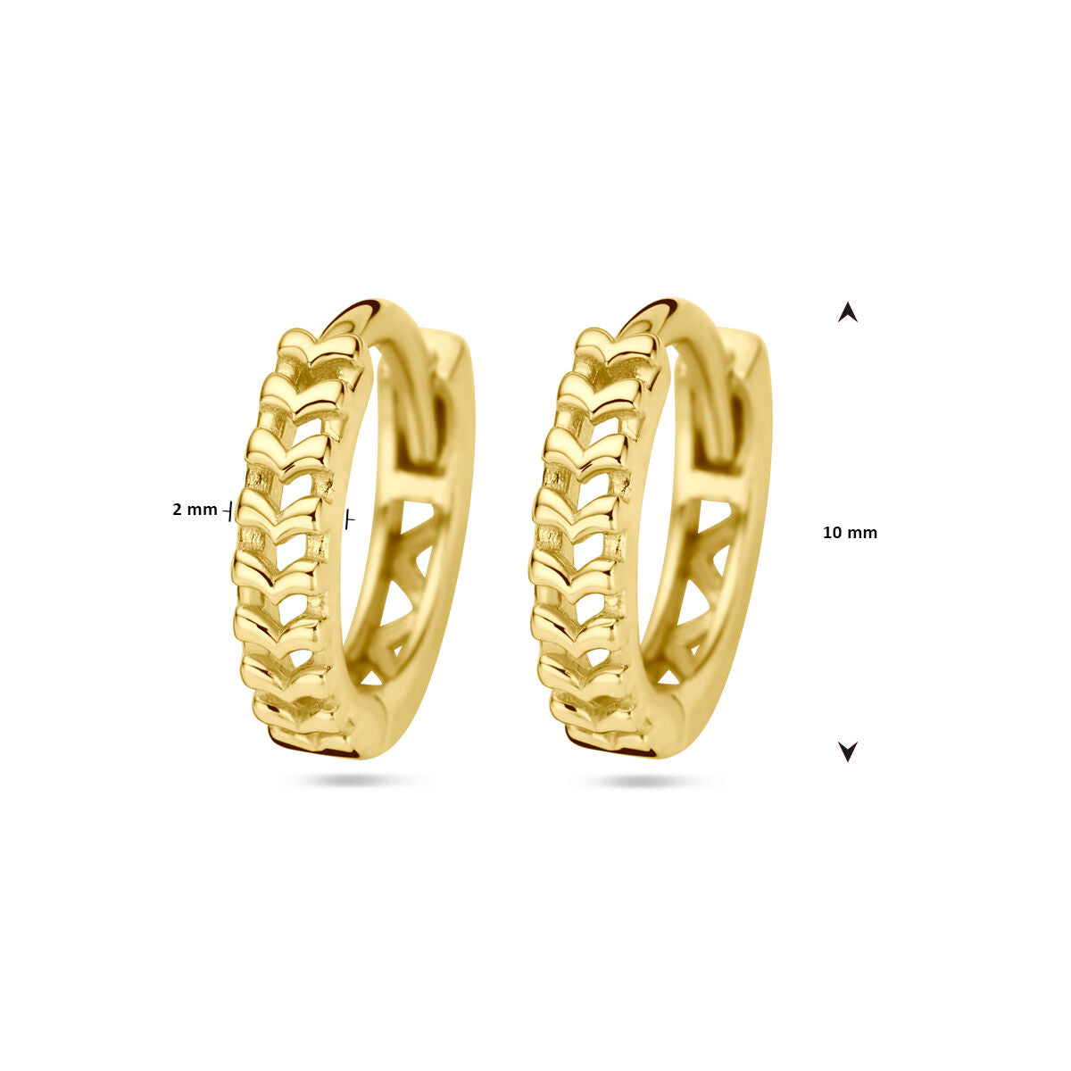 orecchini a cerchio a scatto catena 14K oro giallo