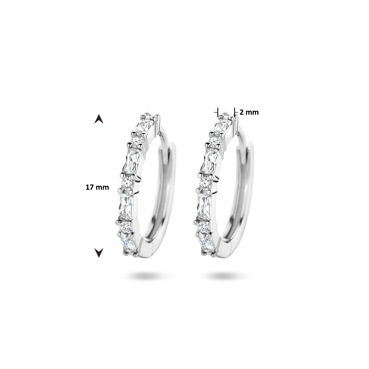creoli zirconia argento rodiato