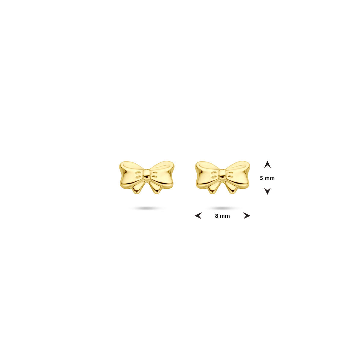 orecchini a bottone fiocco 5 mm 14K oro giallo