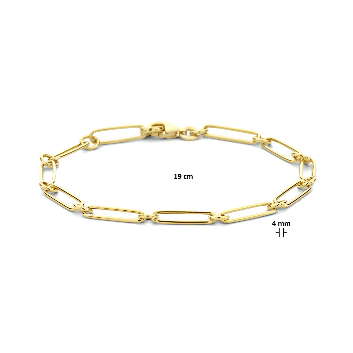 Bracciale da donna in oro 14K paperclip tubo piatto