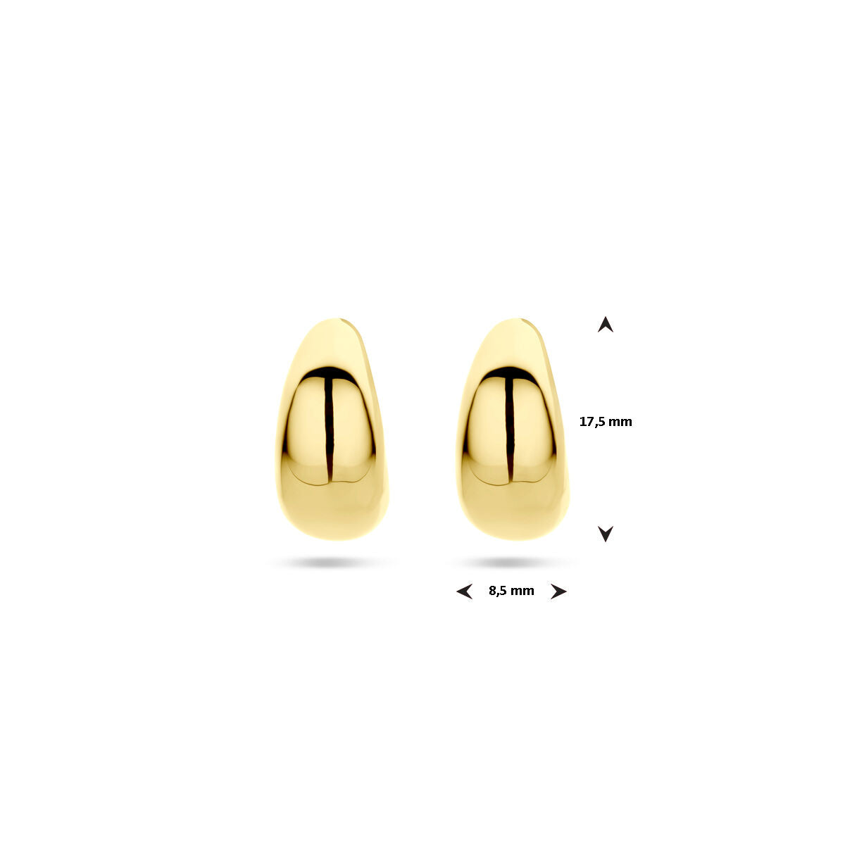 orecchini a perno 17,5 mm argento placcato 1 micron oro (giallo)