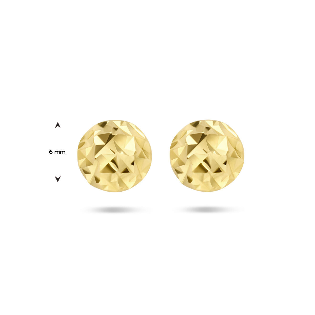 orecchini a bottone diamantati 14K oro giallo