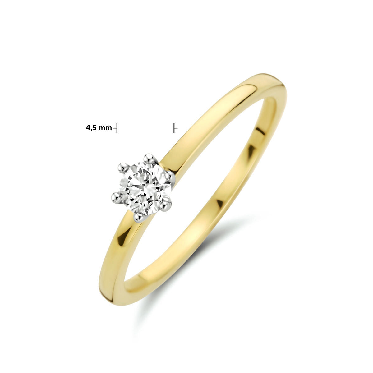 Anello diamante 0.20ct h si oro bicolore 14K giallo/bianco
