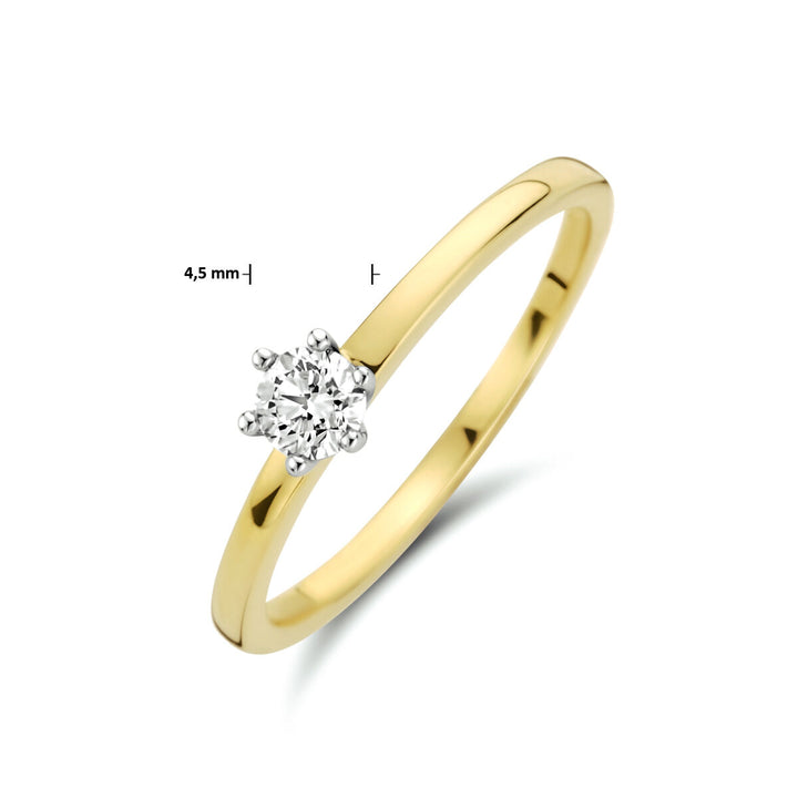 anello diamante 0.20ct h si 14K oro bicolore giallo/bianco