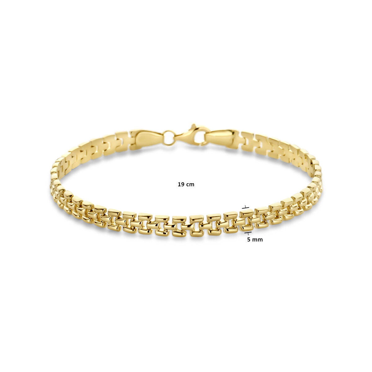 bracciale pantera 5 mm 19 cm oro giallo 14K