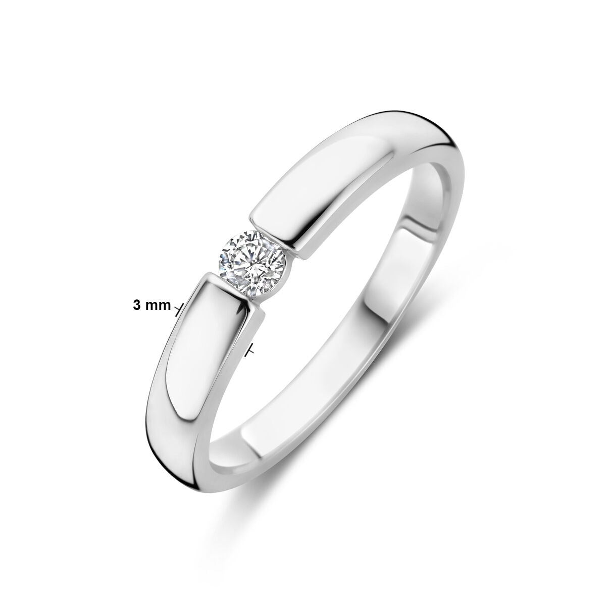 anello zircone argento rodiato