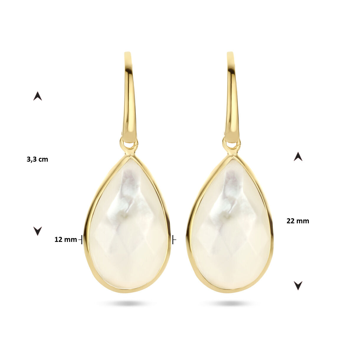 Orecchini pendenti madreperla gancio francese argento placcato oro (giallo)