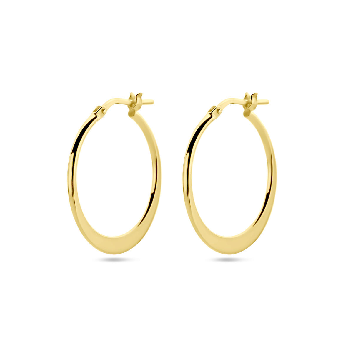 Orecchini alla creola in argento dorato, con forma spessa e tubolare.