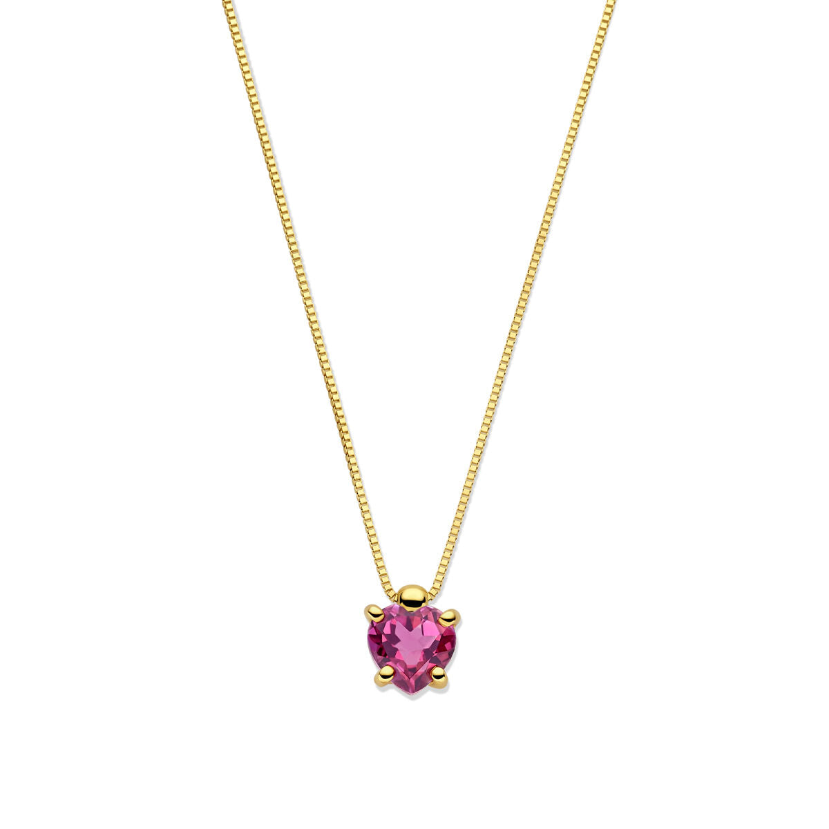 Collana da donna in oro cuore rodolite 14K