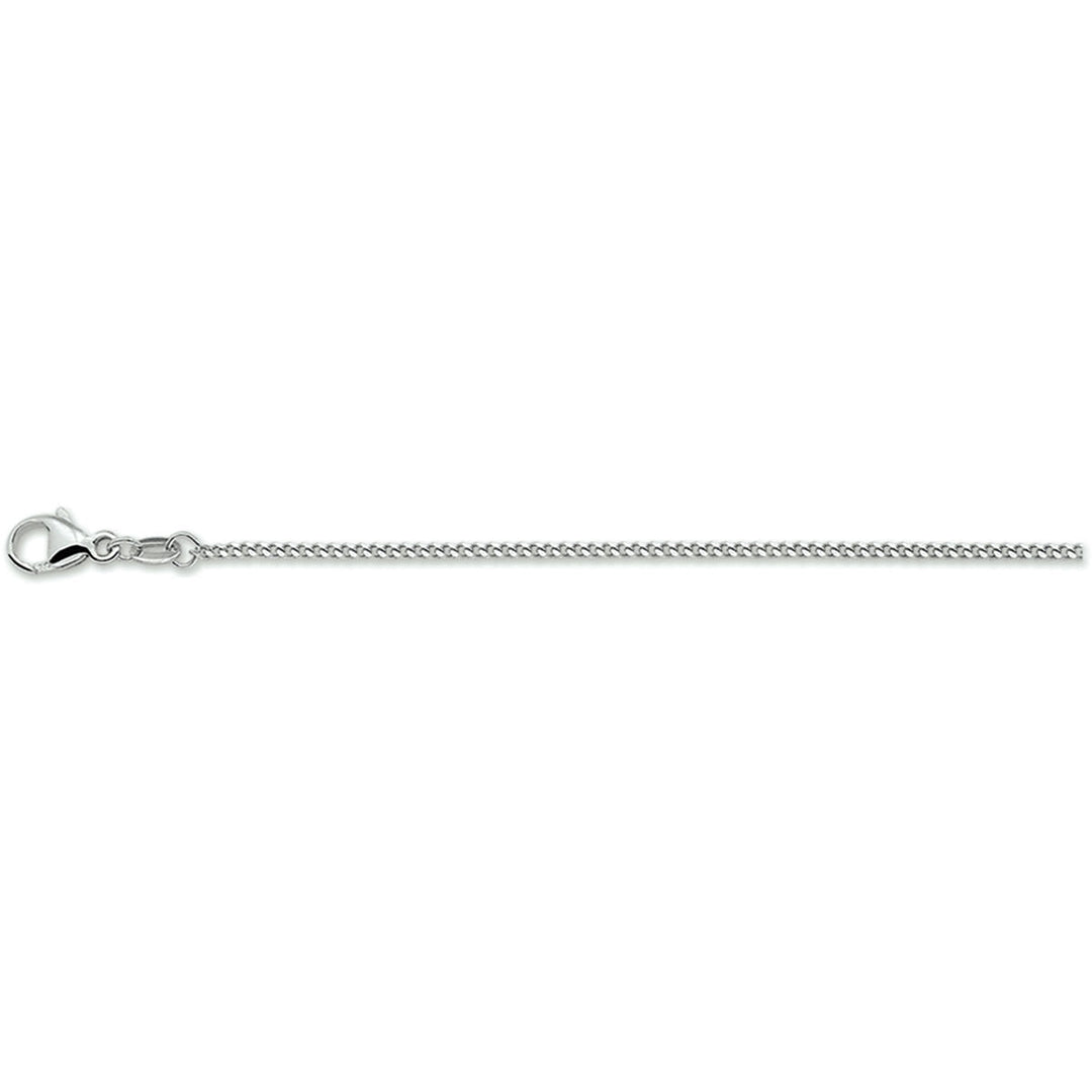 Collana gourmet 1,4 mm in argento rodiato con chiusura a moschettone.