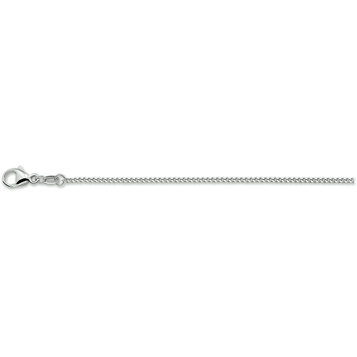 Collana gourmet 1,4 mm in argento rodiato con chiusura a moschettone.