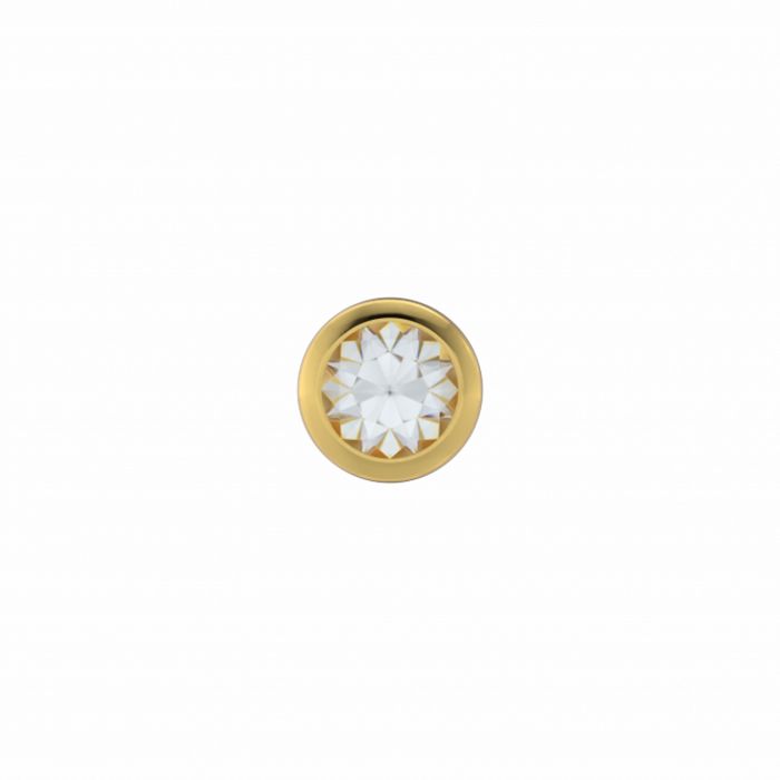 Orecchini pendenti in acciaio dorato con pietra bianca di 2,0 mm.