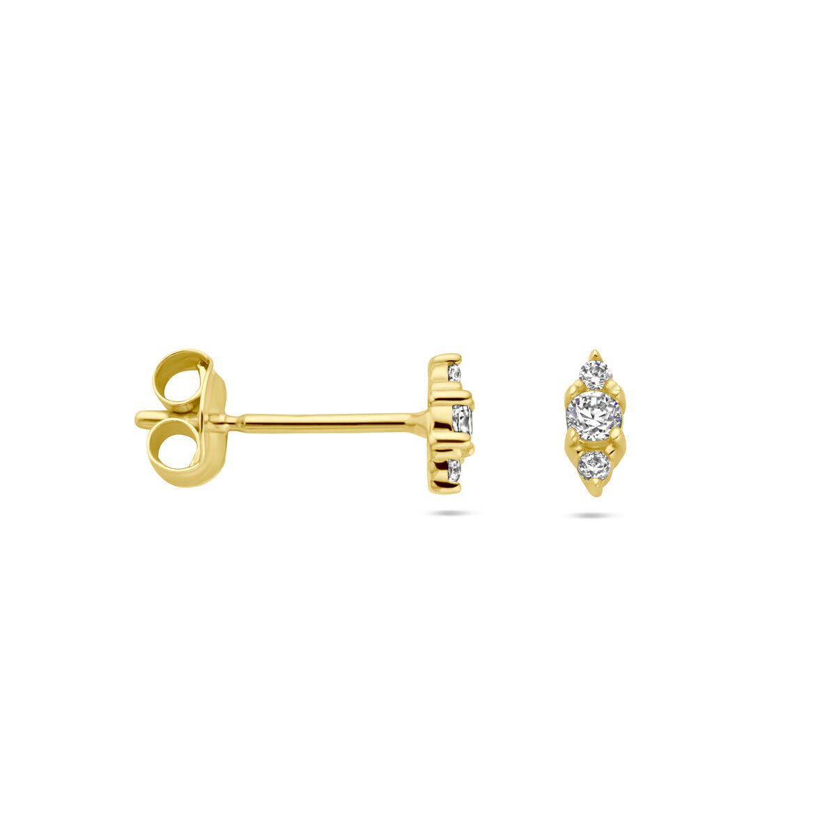 orecchini a lobo zircone 14K oro giallo