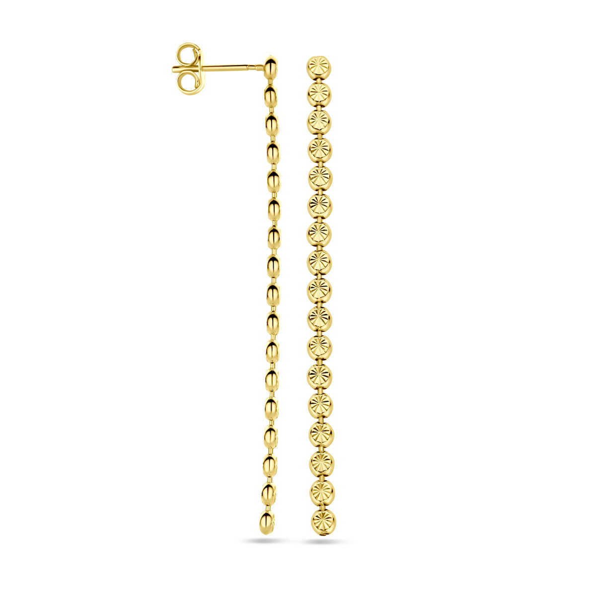 orecchini pendenti diamantati 55 mm argento dorato 1 micron (giallo)