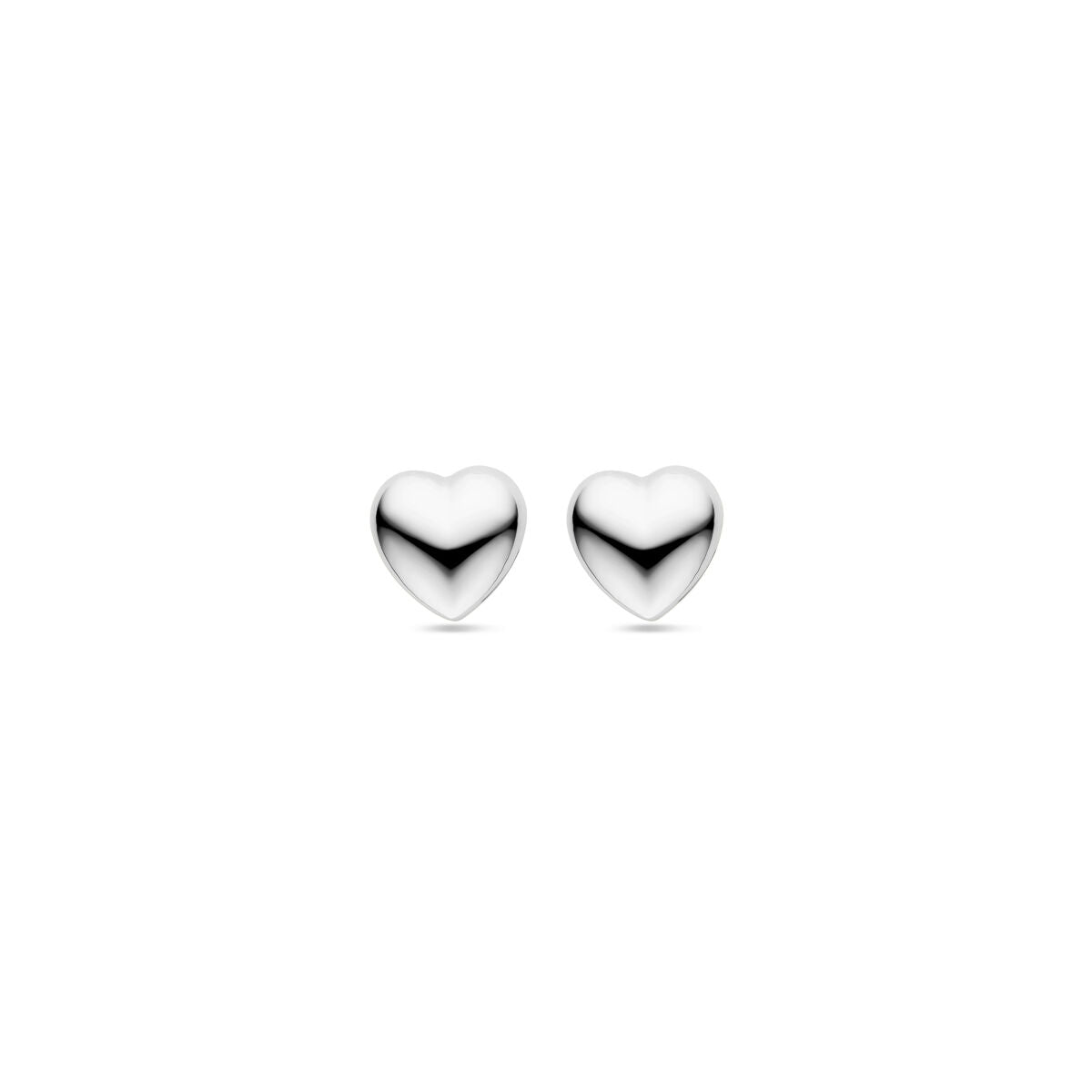 orecchini a bottone cuore 11 mm argento rodiato