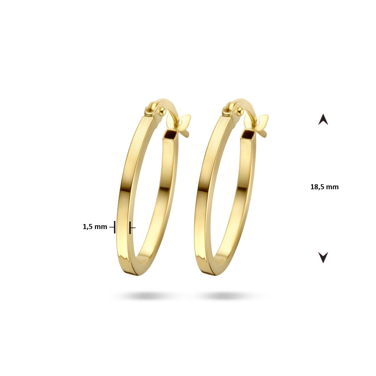 orecchini a cerchio oro giallo 14K