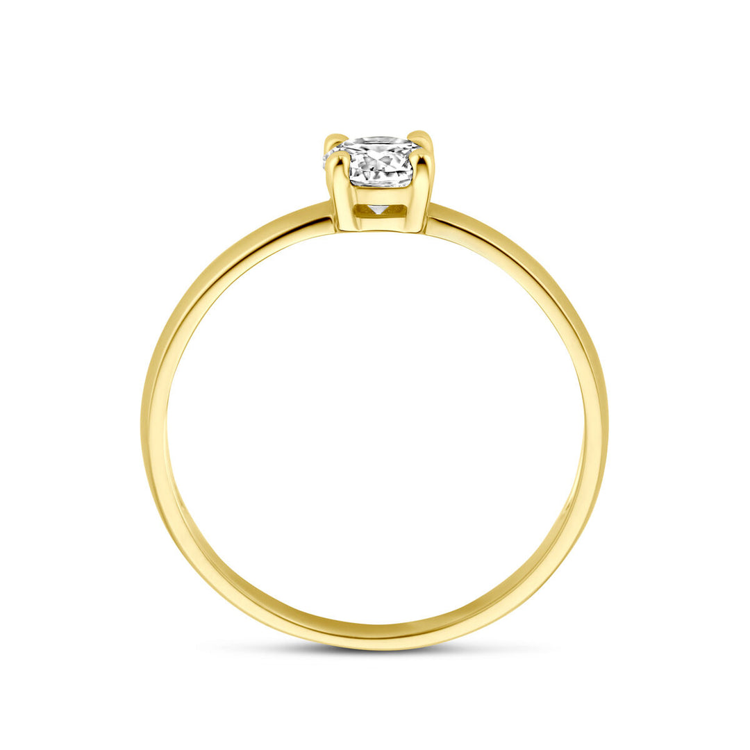 anello zircone oro giallo 14K