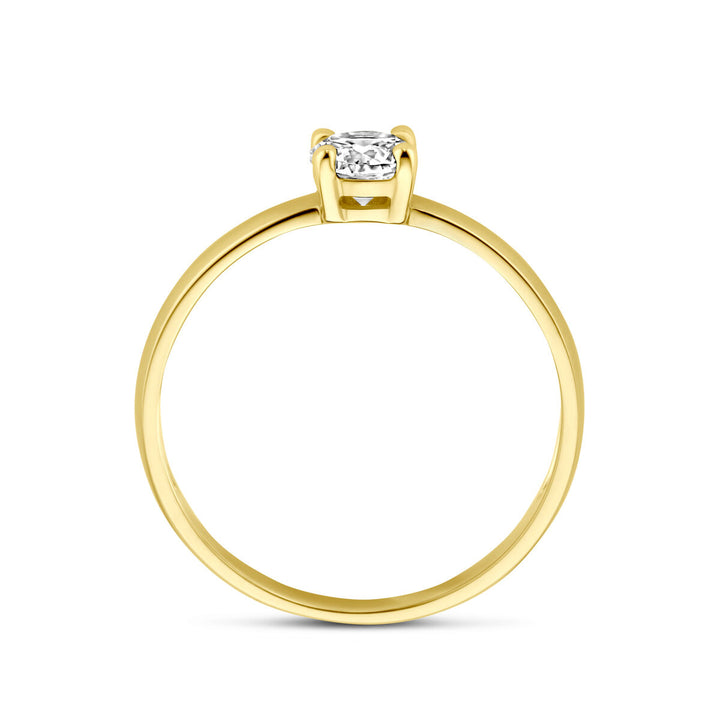 anello zircone oro giallo 14K