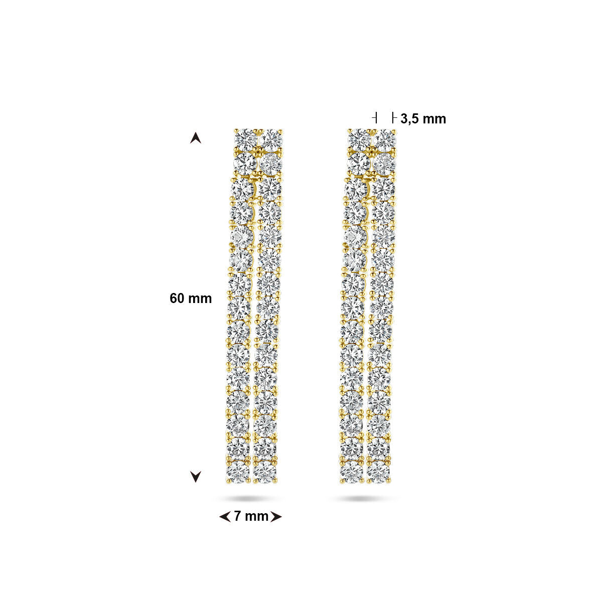 orecchini pendenti zirconia argento placcato (giallo)
