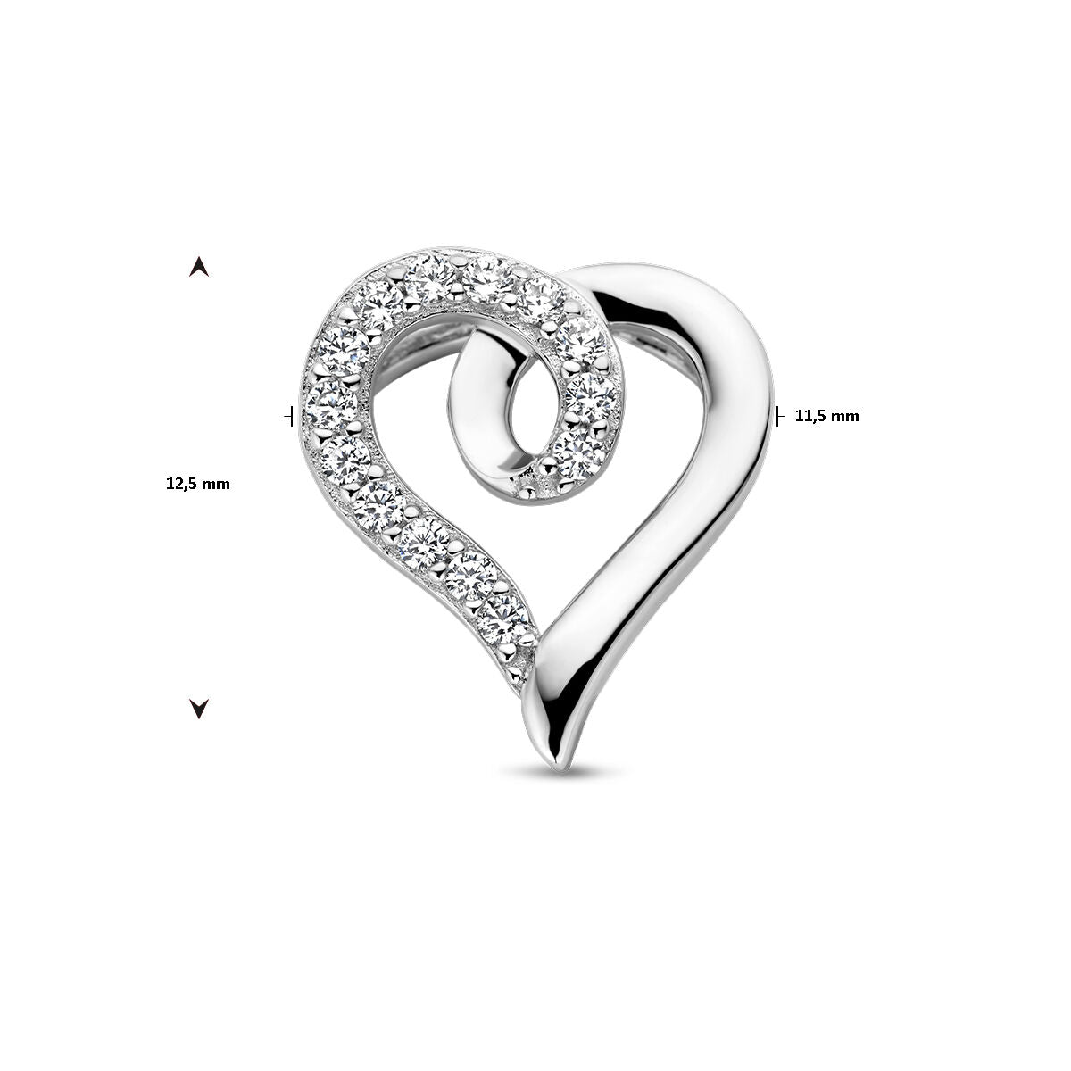 ciondolo cuore e zircone argento rodiato
