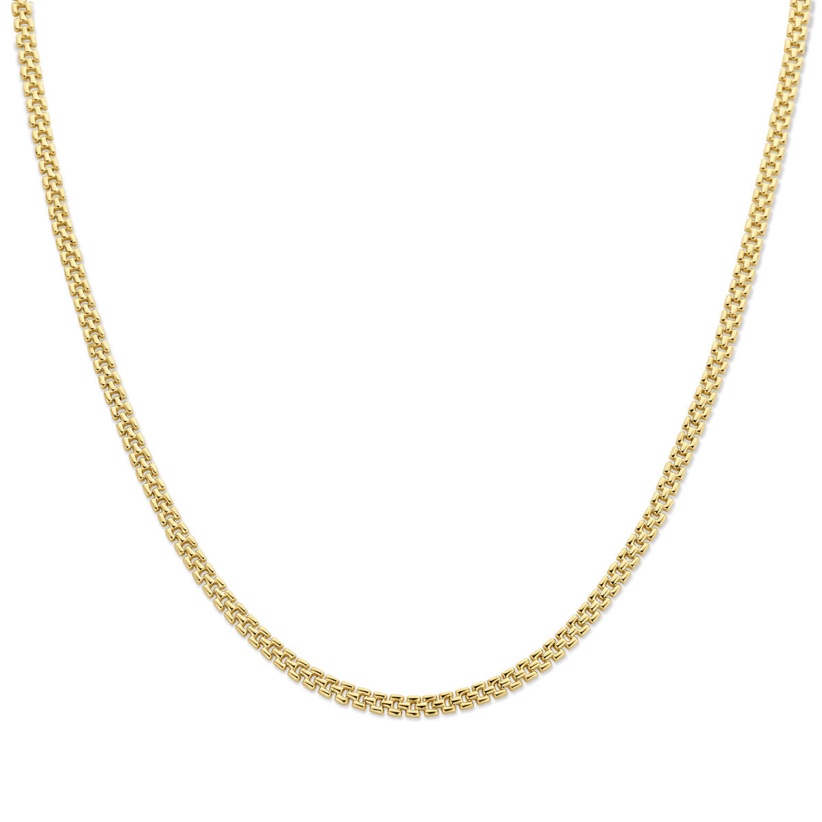 Collana panter in oro giallo 14K, 5 mm di larghezza e 43 cm di lunghezza.