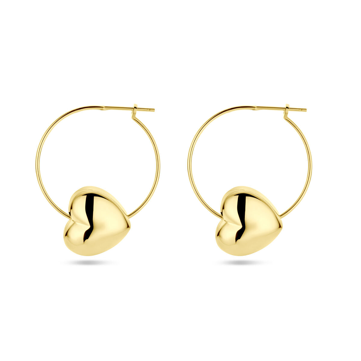 Cerchi cuore 1 micron argento placcato oro (giallo)