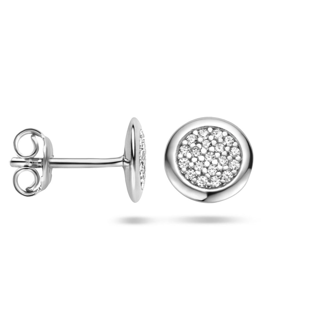 oorknoppen zirkonia zilver gerhodineerd
