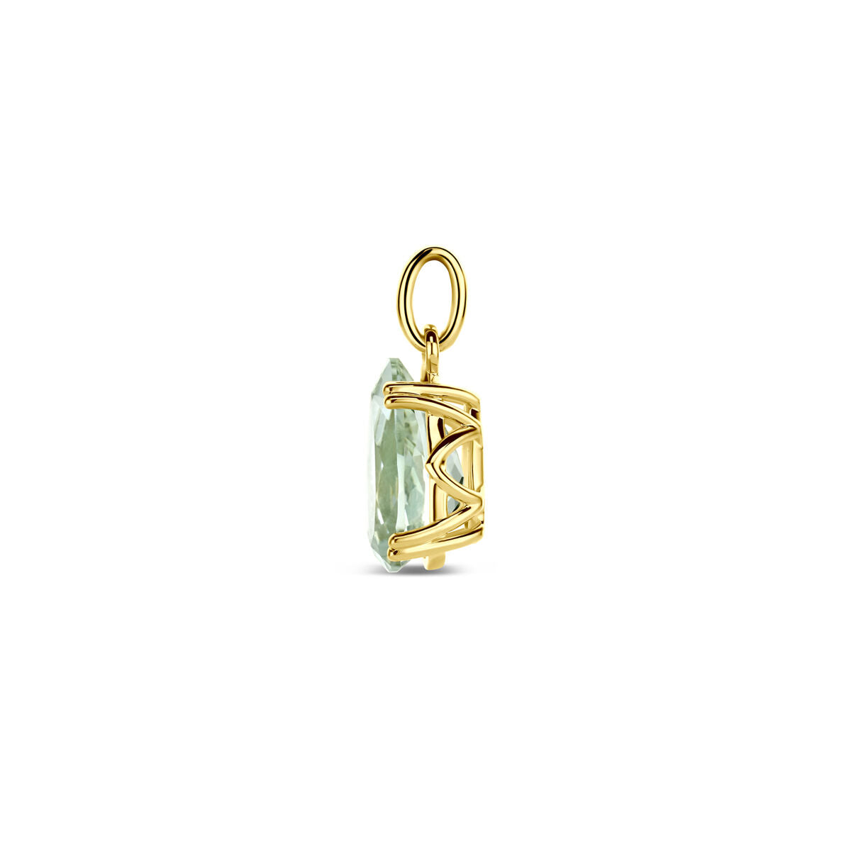 ciondolo ametista verde 18 mm oro giallo 14K