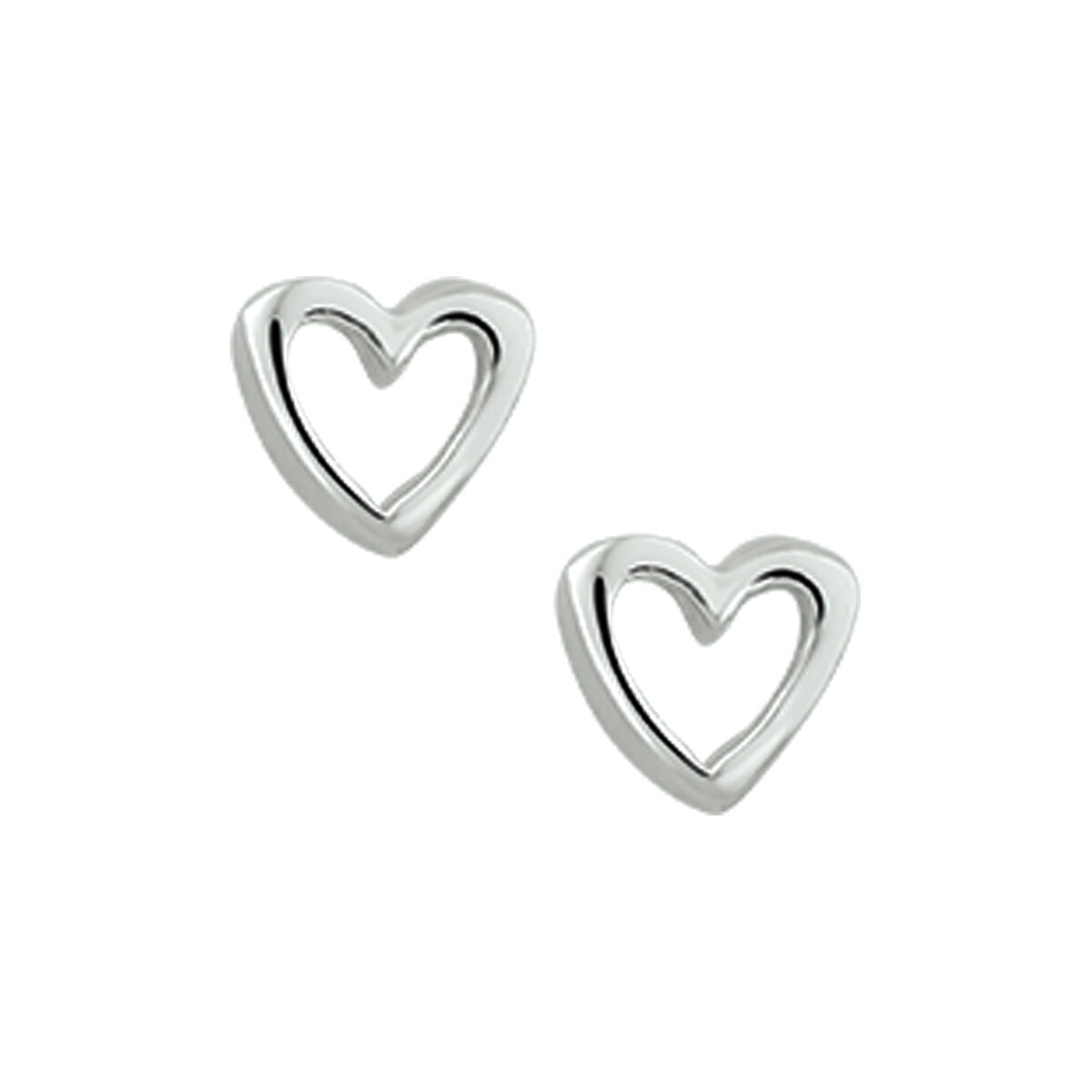 orecchini a bottone cuore argento bianco