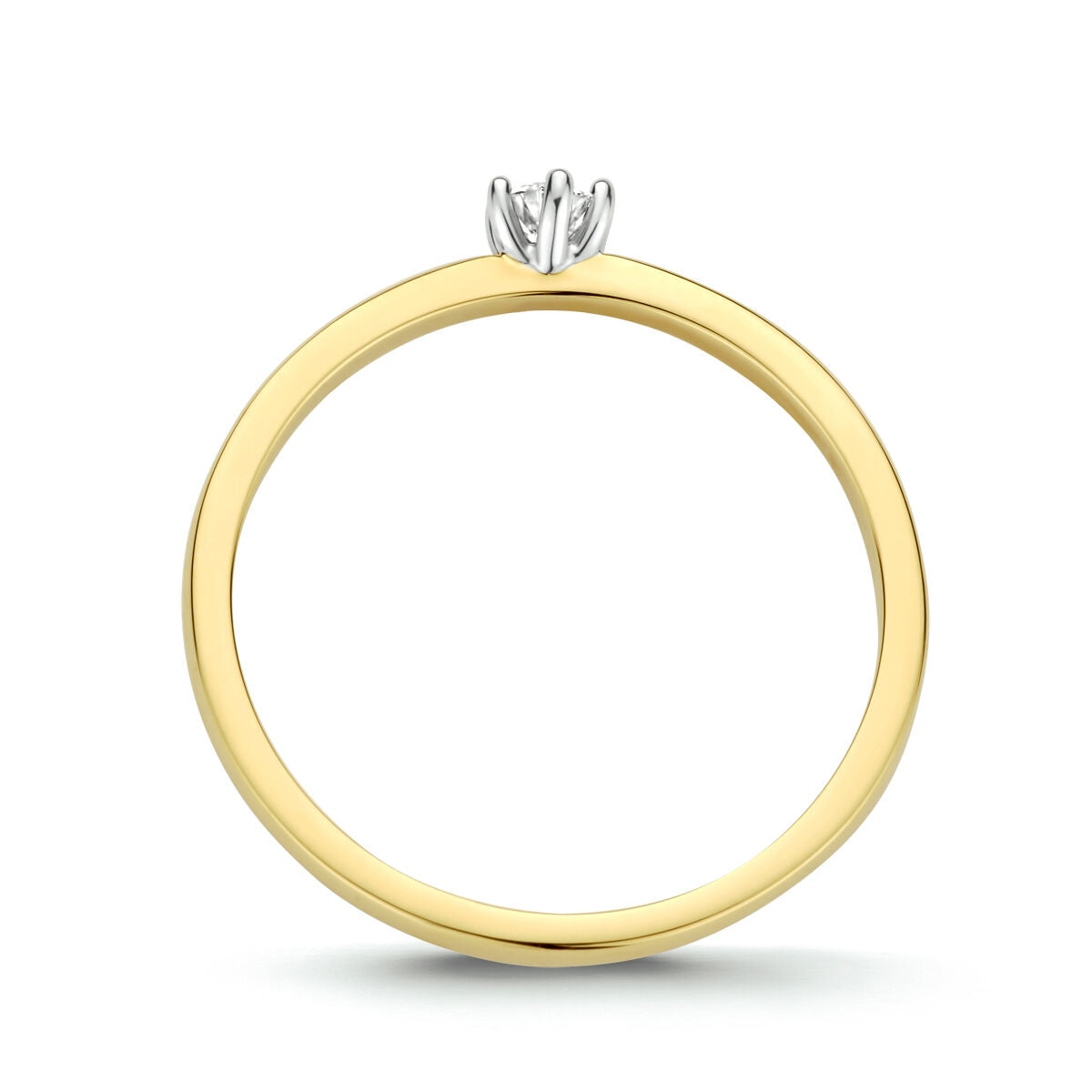 anello diamante 0.10ct h si oro bicolore 14K giallo/bianco